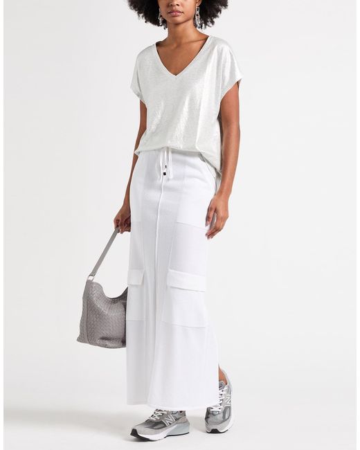 Circus Hotel White Maxi Skirt Viscose, Polyester, Polyamide