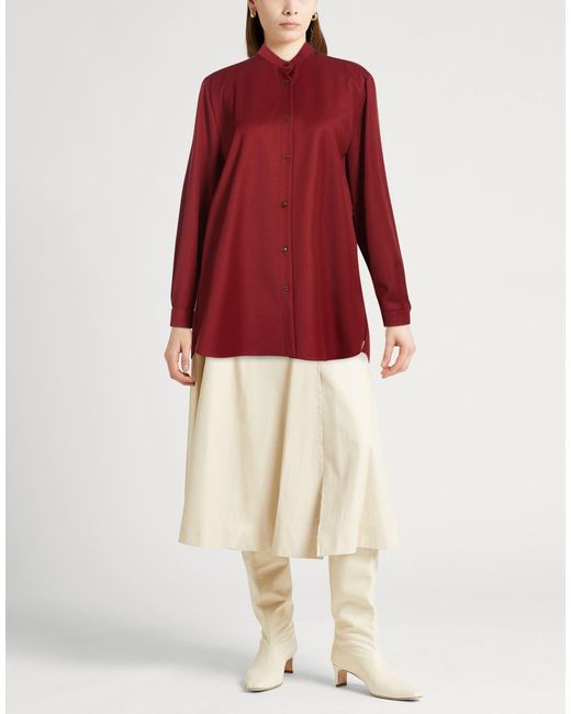 Agnona Red Brick Shirt Wool