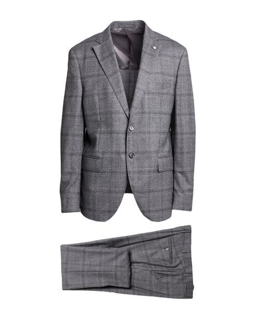 L.b.m. 1911 Gray Suit Virgin Wool, Elastane for men
