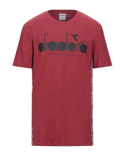 Diadora T-shirt in Red for Men - Lyst