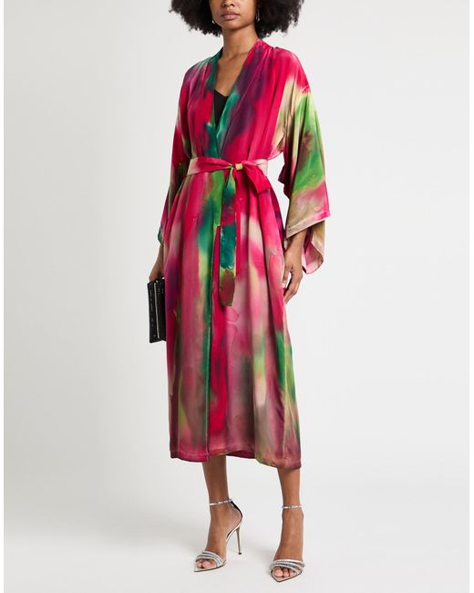 Roberto Collina Red Fuchsia Overcoat & Trench Coat Polyester