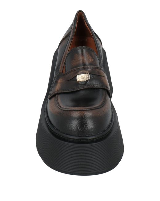 Vic Matié Black Dark Loafers Leather