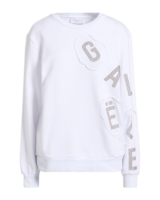 Gaelle Paris White Sweatshirt Cotton, Polyester, Elastane