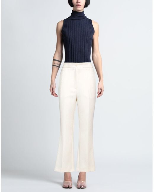 THE M.. White Cream Pants Polyester