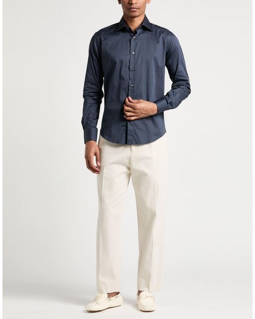 Brian Dales Blue Shirt Cotton, Polyamide, Elastane for men