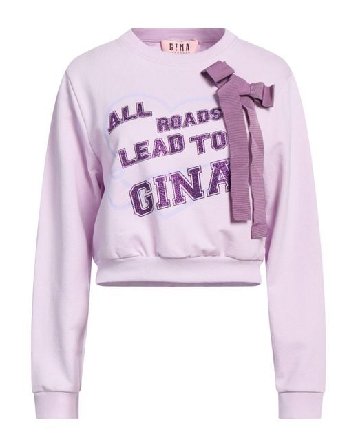 Gina Gorgeous Pink Light Sweatshirt Cotton, Polyester, Viscose