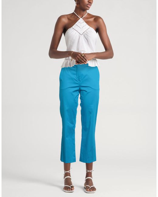 Beatrice B. Blue Pants Cotton, Elastane