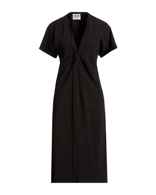 Moschino Black Midi Dress Polyester, Elastane