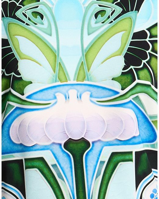 Mary Katrantzou Green Sky Mini Dress Polyester, Elastane