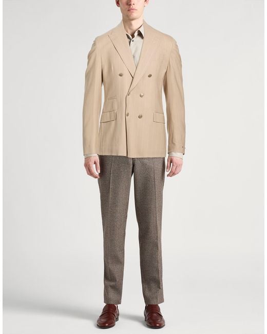 Eleventy Natural Blazer Wool, Silk, Elastane for men