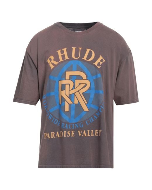 Rhude Gray Taupe T-Shirt Cotton for men