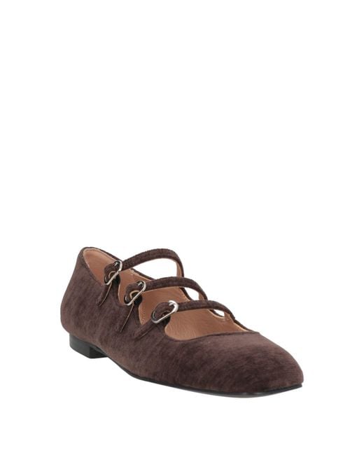 HADEL Brown Ballet Flats Textile Fibers