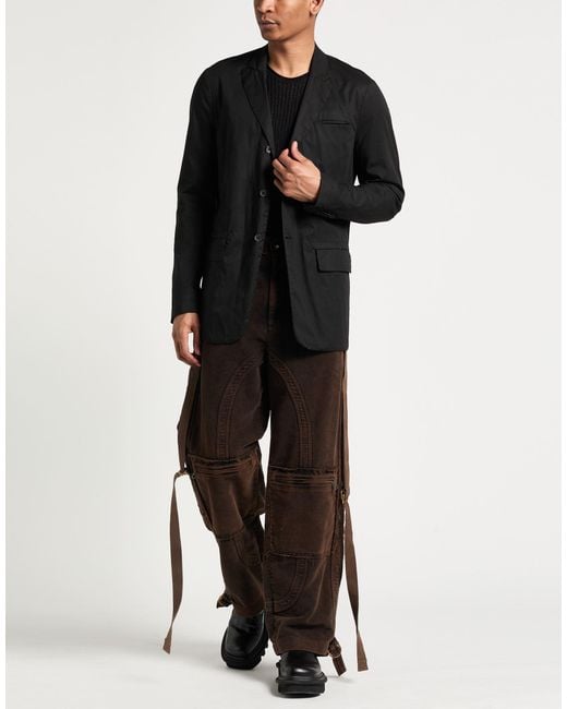 Masnada Black Blazer Cotton, Elastane for men