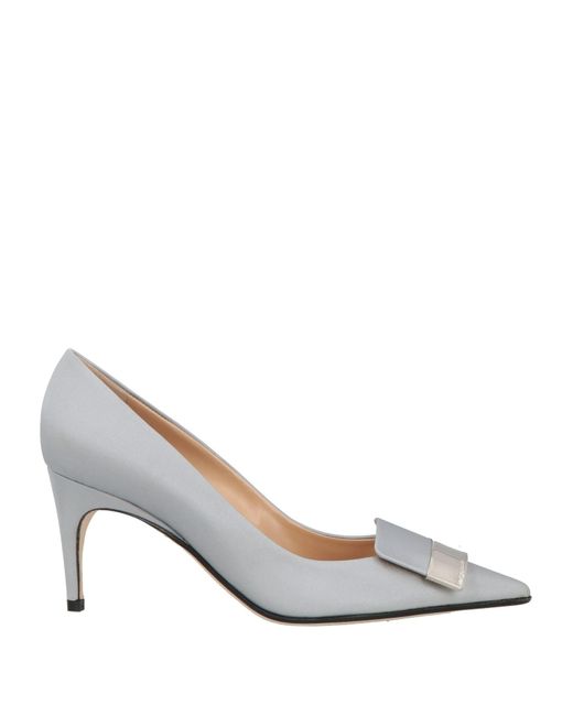 Sergio Rossi White Light Pumps Textile Fibers