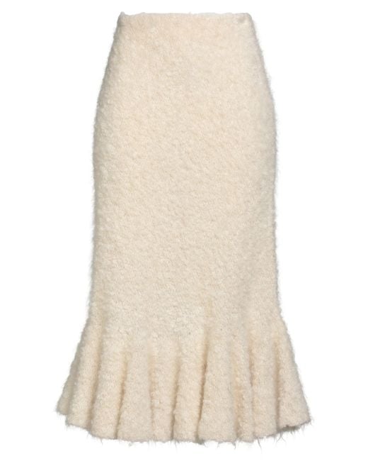 Jil Sander Natural Midi Skirt Mohair Wool, Polyamide, Silk, Polyester, Viscose