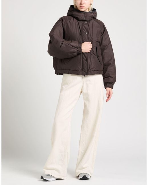 Brunello Cucinelli Brown Dark Puffer Polyester, Cotton