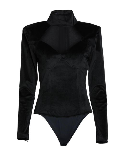 Maria Vittoria Paolillo Black Bodysuit Polyester, Elastane, Acetate, Polybutylene