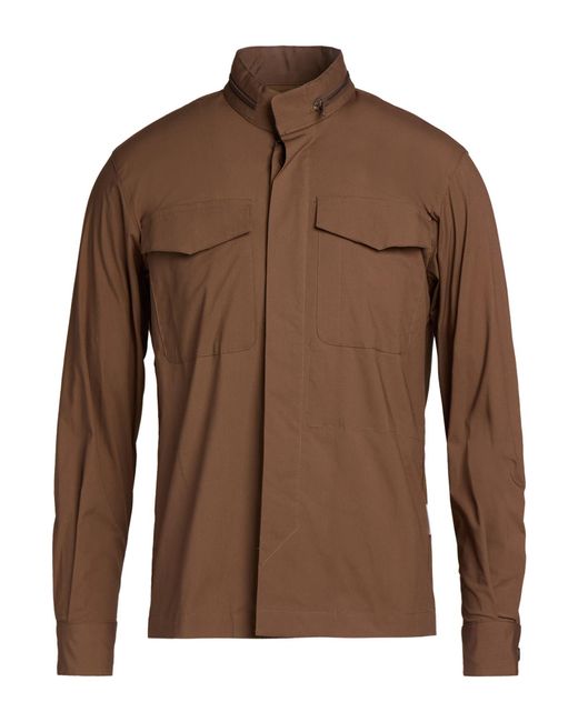 Holubar Brown Jacket Cotton, Elastane for men