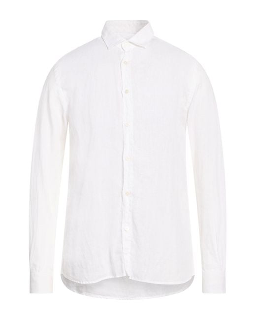 Messagerie White Patrizio Piscaglia Shirt Linen for men
