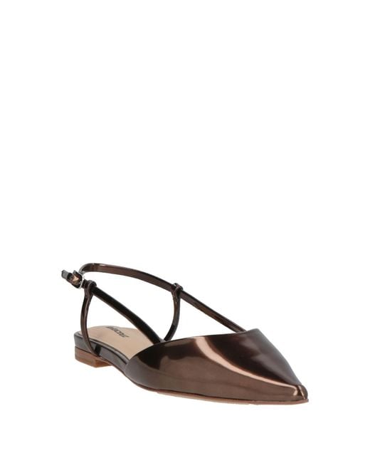 Lola Cruz Brown Ballet Flats Leather