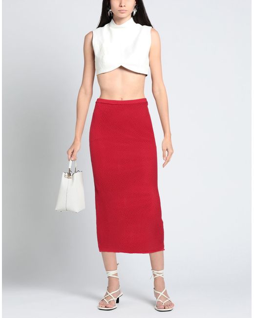 FEDERICA TOSI Red Midi Skirt