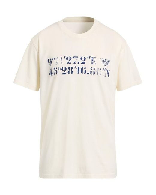 Emporio Armani White Cream T-Shirt Cotton for men