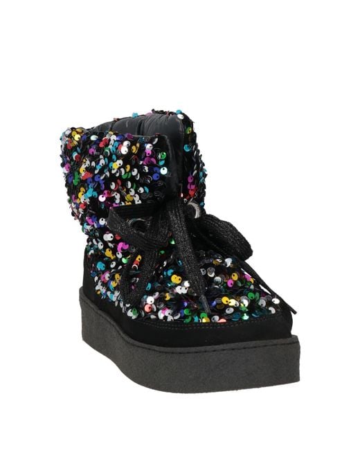 Khrisjoy Black Ankle Boots Textile Fibers