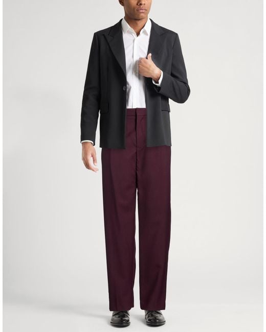 Amaranto Purple Pants Virgin Wool, Elastane for men
