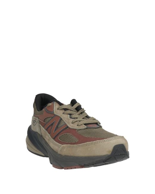 New Balance Brown Sneakers Leather, Textile Fibers for men