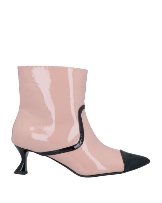 Doop Pink Light Ankle Boots Textile Fibers