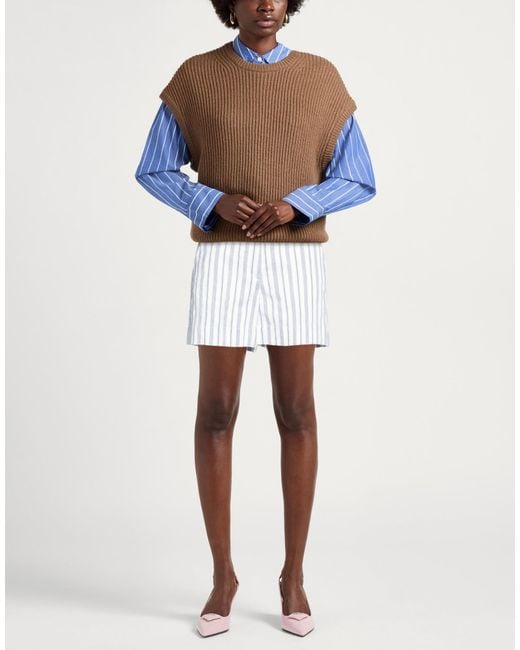 Sandro White Shorts & Bermuda Shorts Viscose, Cotton, Linen