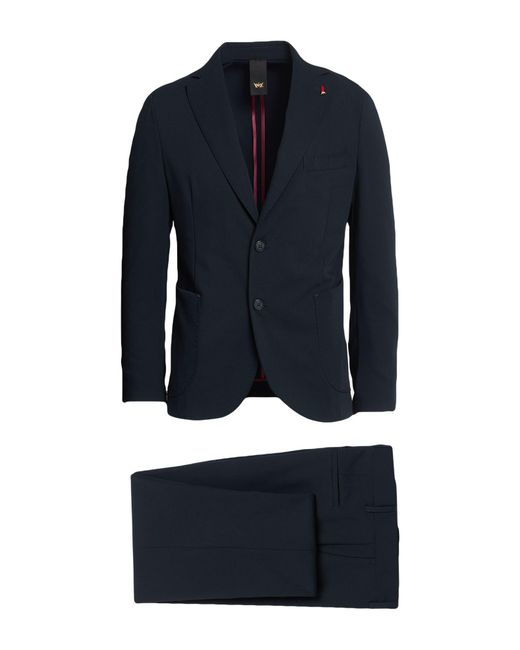 MULISH Blue Suit Polyester, Viscose, Elastane for men