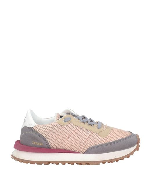HIDNANDER Pink Mesh Suede Lace-Up Sneakers