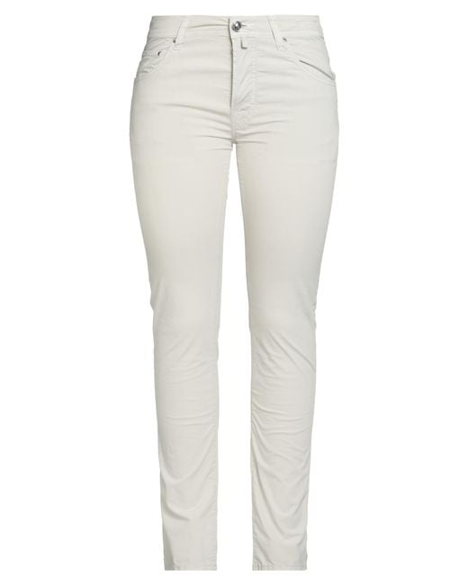 Jacob Cohen White Ivory Pants Cotton, Elastane