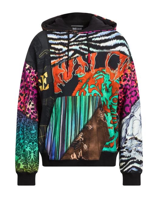 Just Cavalli Black Sweatshirt Cotton for men