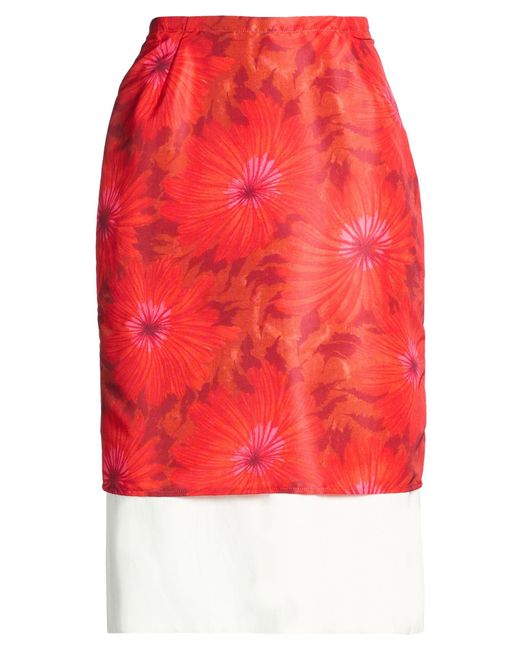 Wales Bonner Red Midi Skirt Polyester