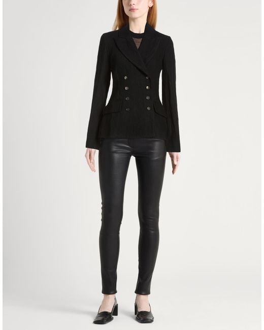 Masnada Black Blazer Wool, Cotton, Metal