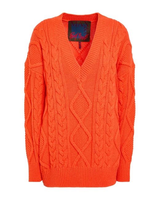 MAX&Co. Orange Pony Ride Sweater Acrylic, Wool, Polyester