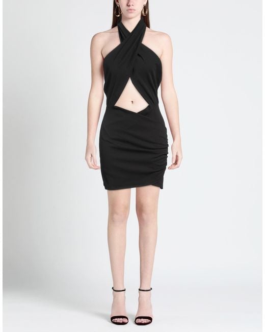 Forte Black Mini Dress Polyester, Elastane