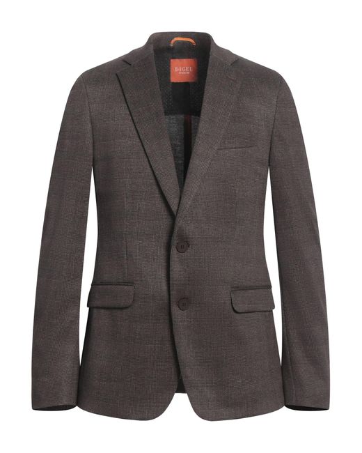DIGEL Black Dark Blazer Polyester, Cotton, Polyamide for men