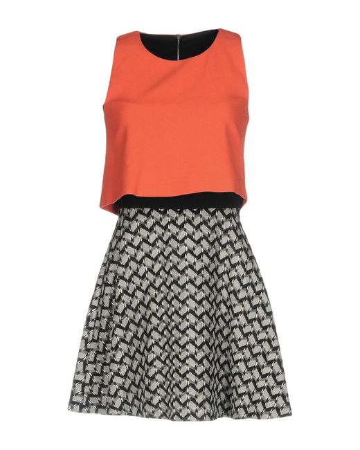 Pinko Orange Mini Dress Polyester, Viscose, Cotton, Acrylic