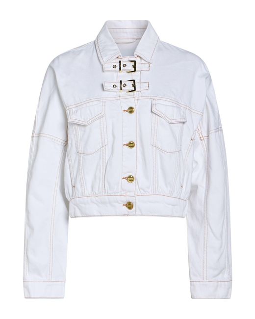 Ganni Blue Denim Outerwear Organic Cotton