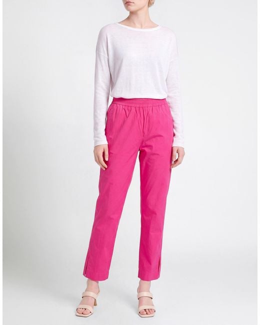 Jijil Pink Fuchsia Pants Cotton, Polyamide, Elastane