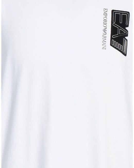 EA7 White T-Shirt Cotton, Elastane for men
