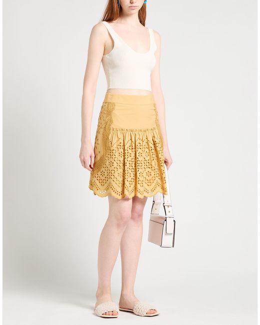 Alberta Ferretti Natural Mini Skirt