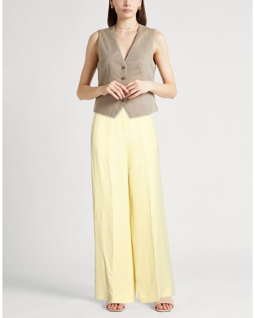 Fabiana Filippi Yellow Pants Viscose, Linen