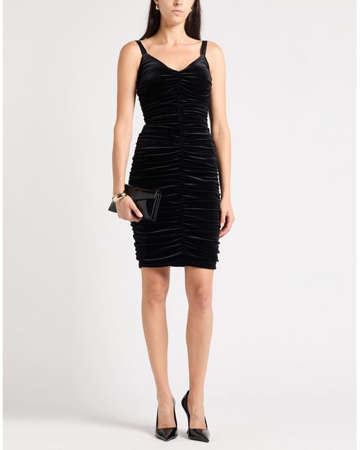 Dolce & Gabbana Black Midi Dress Polyester, Rubber