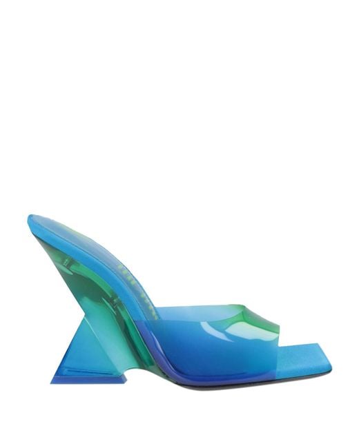 The Attico Blue Sandals Leather, Textile Fibers
