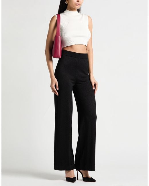 Peserico Black Pants Cotton, Viscose, Metallic Fiber, Polyester