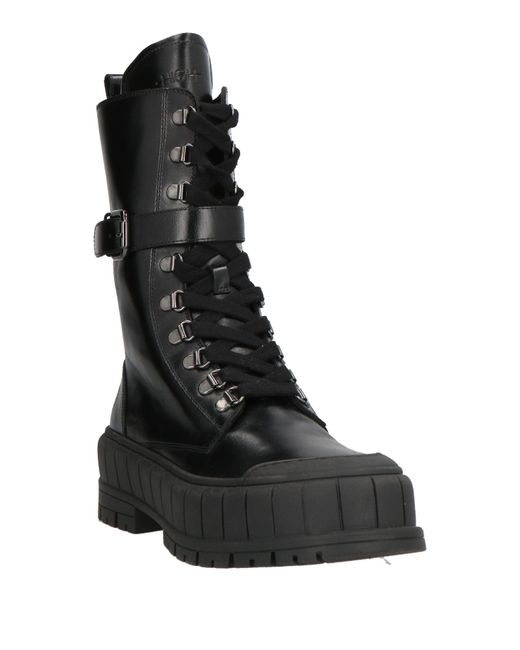 High Black Ankle Boots Leather
